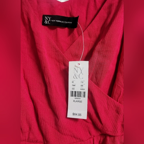 New York & Company Pink Mini Sundress with Tiered Ruffles for Casual Wear - Picture 2 of 6